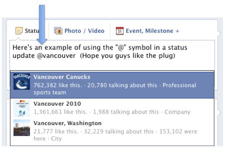 Example of Facebook Tagging